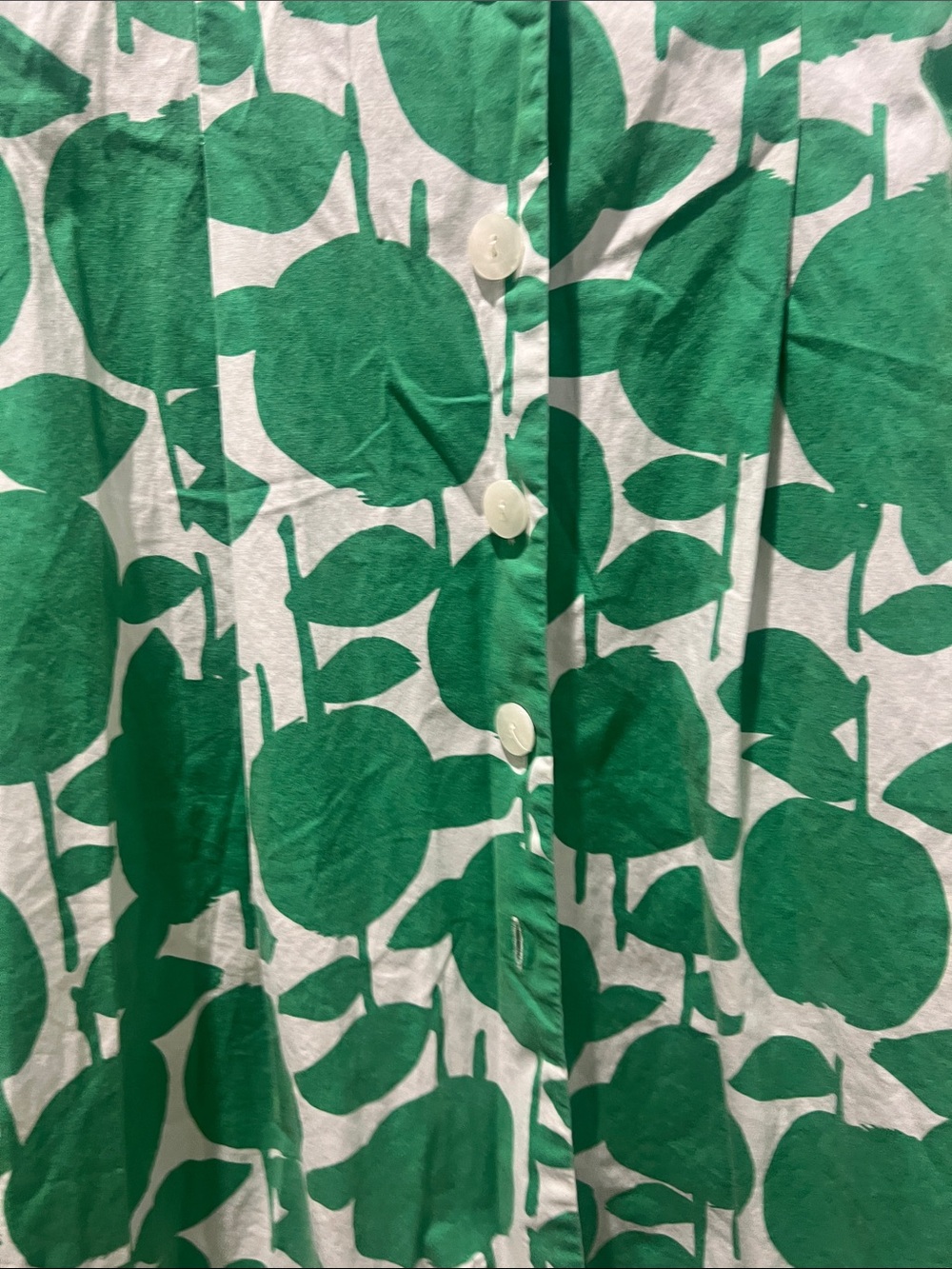 Boden Green Leaf-Print Button-Front Midi Dress - Picture 6 of 10